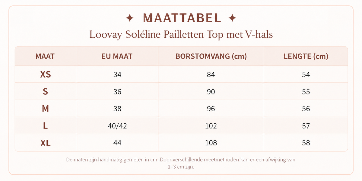 Loovay Soléline Pailletten Top met V-hals