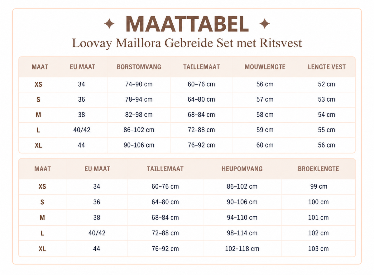 Loovay Maillora Gebreide Set met Ritsvest