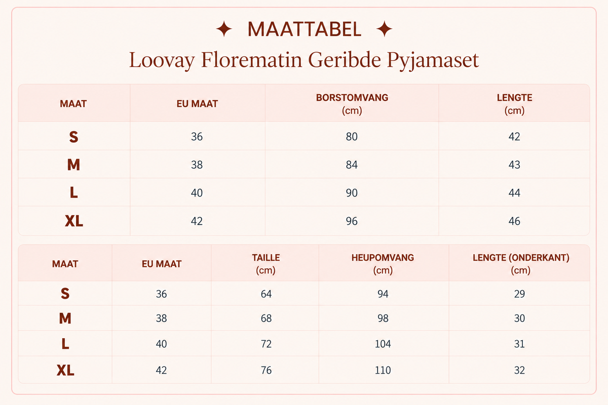 Loovay Florematin Geribde Pyjamaset