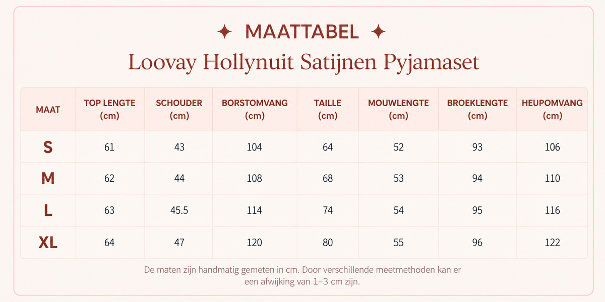 Loovay Hollynuit Satijnen Pyjamaset