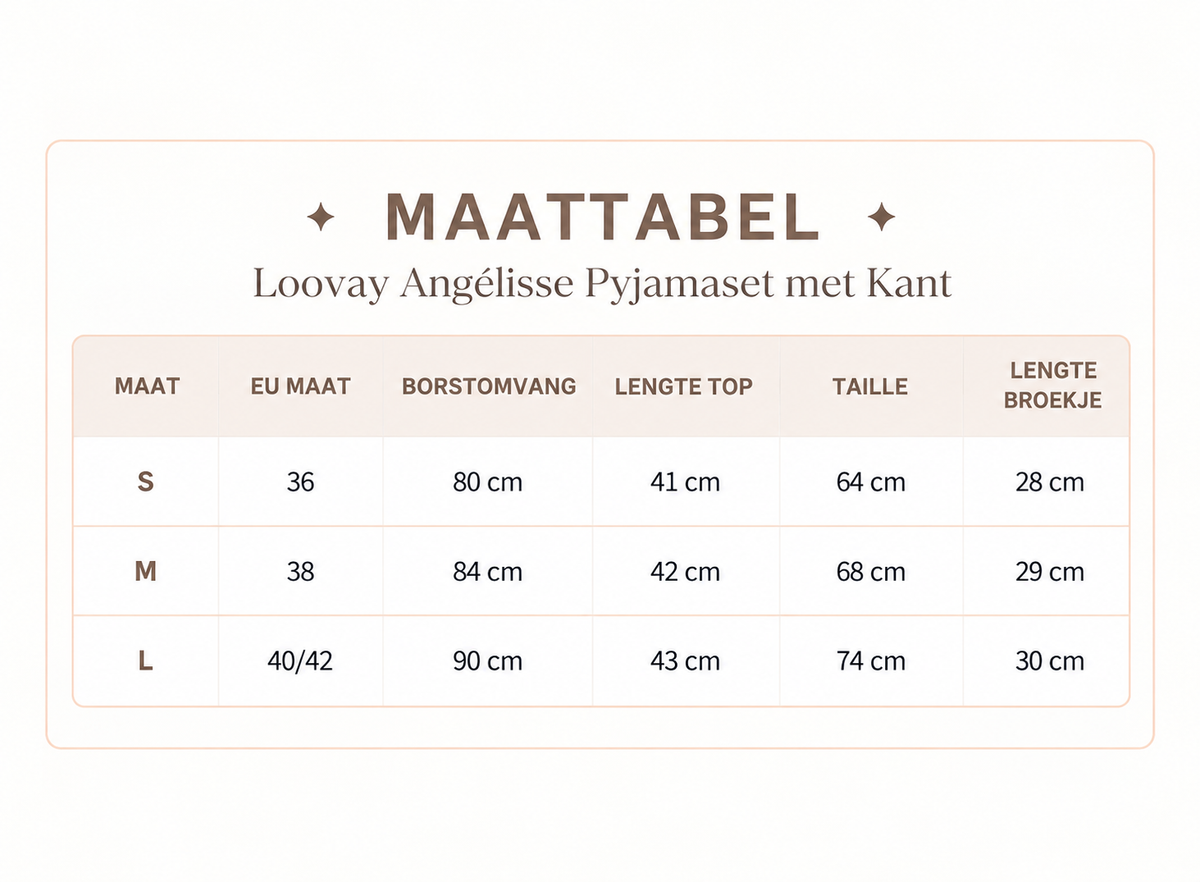 Loovay Angélisse Pyjamaset met Kant
