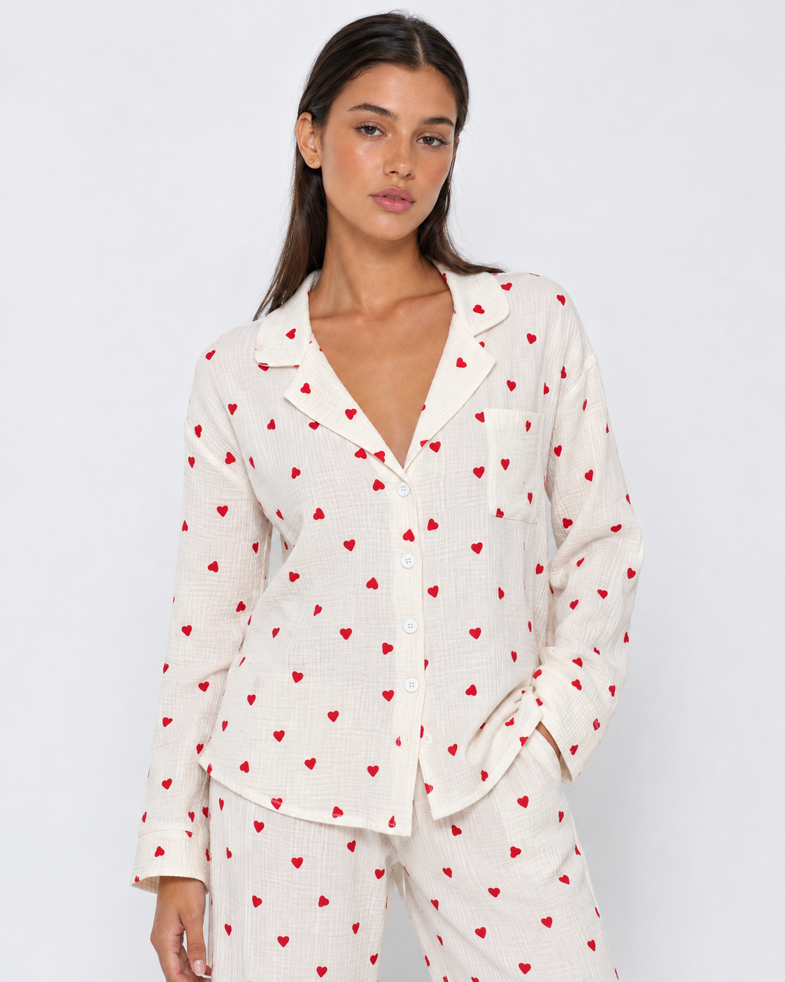 Loovay Amourine Pyjamaset met Blouse en Lange Broek