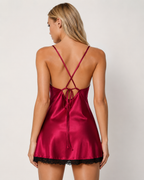 Loovay Dentelle Nachthemd met Kanten Zoom