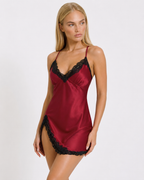 Loovay Dentelle Nachthemd met Kanten Zoom