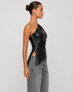 Loovay Rebelle One-shoulder Top van Kunstleer