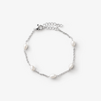Loovay Lunéva Armband, Zilverkleurige Zoetwaterparel Armband