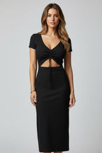 Loovay Solévera Jurk, Maxi met V-hals en Taille Detail