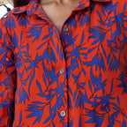 Loovay Palméra Set, Blouse met Bladprint en Short