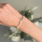 Loovay Lunéva Armband, Zilverkleurige Zoetwaterparel Armband