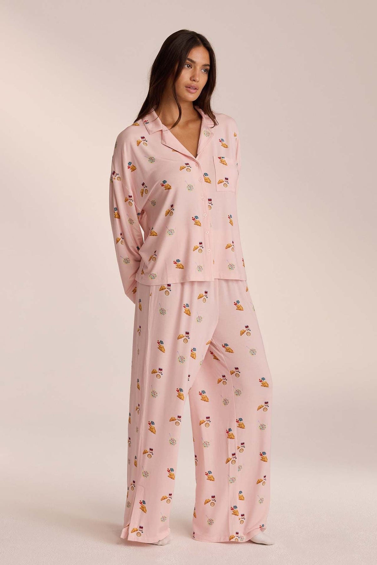 Loovay Matinrose Pyjamaset met Bloemenprint