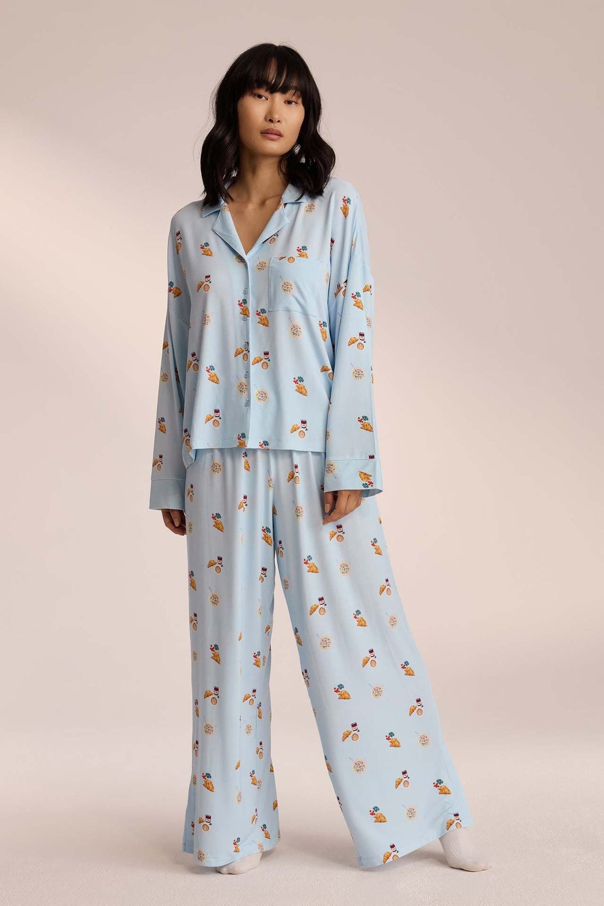 Loovay Matinrose Pyjamaset met Bloemenprint