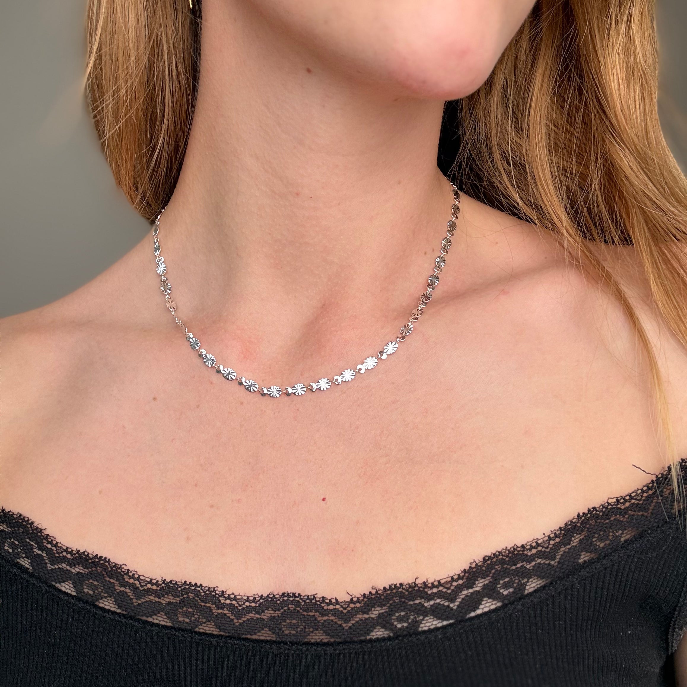 Loovay Soléa Ketting, Zilverkleurige Zon Ketting