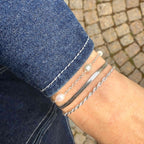 Loovay Lunéva Armband, Zilverkleurige Zoetwaterparel Armband