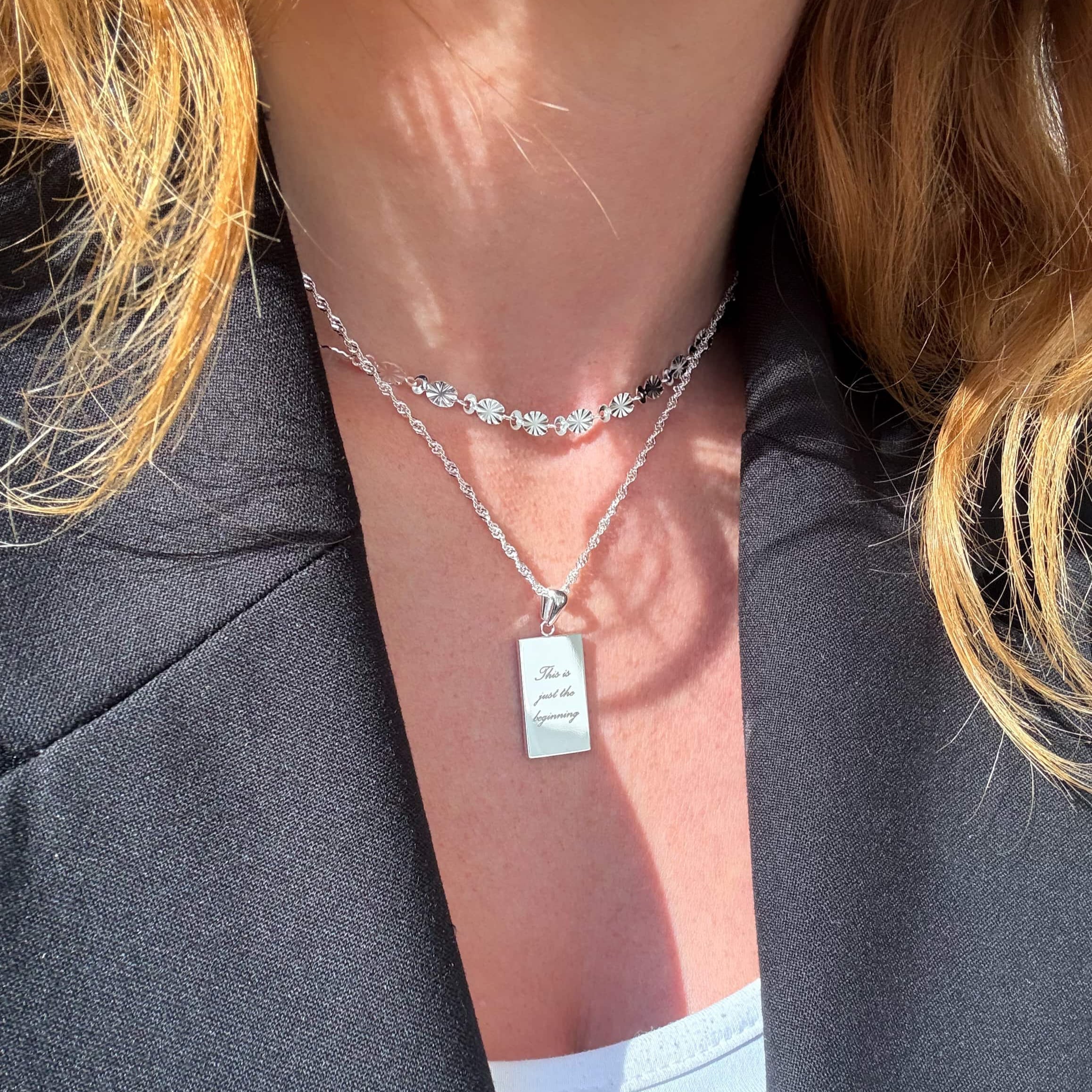 Loovay Soléa Ketting, Zilverkleurige Zon Ketting