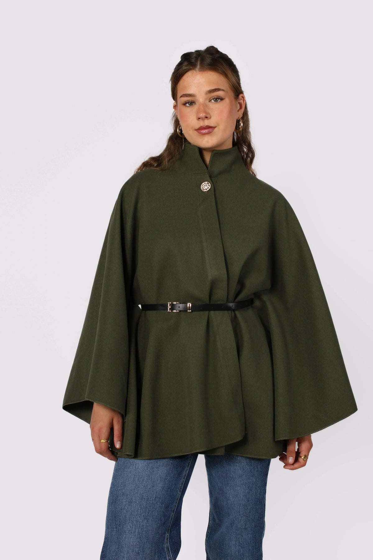 Loovay Frovélie Cape Poncho met Ceintuur