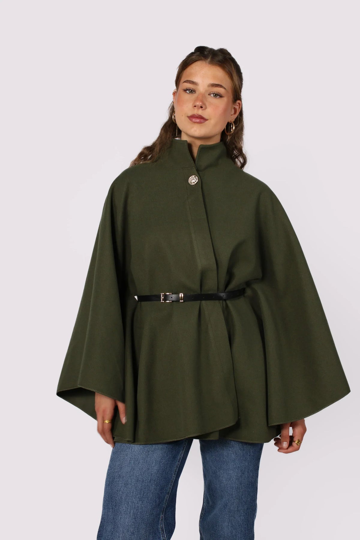 Loovay Frovélie Cape Poncho met Ceintuur