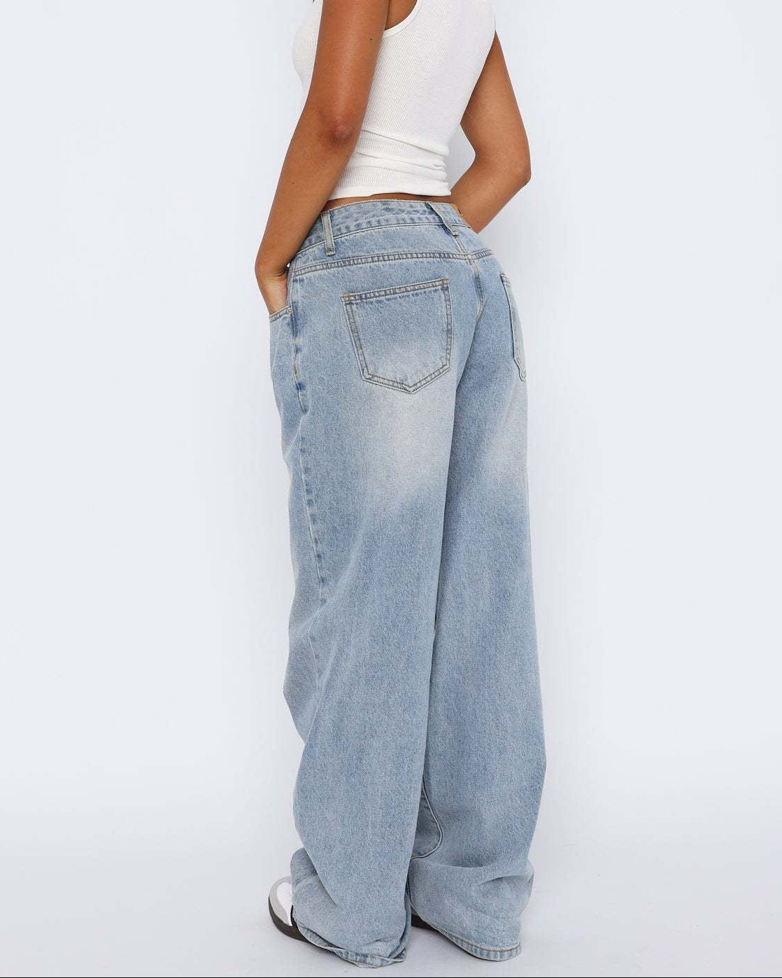 Loovay Fluvelle Wide Leg Jeans