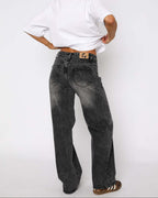 Loovay Fluvelle Wide Leg Jeans