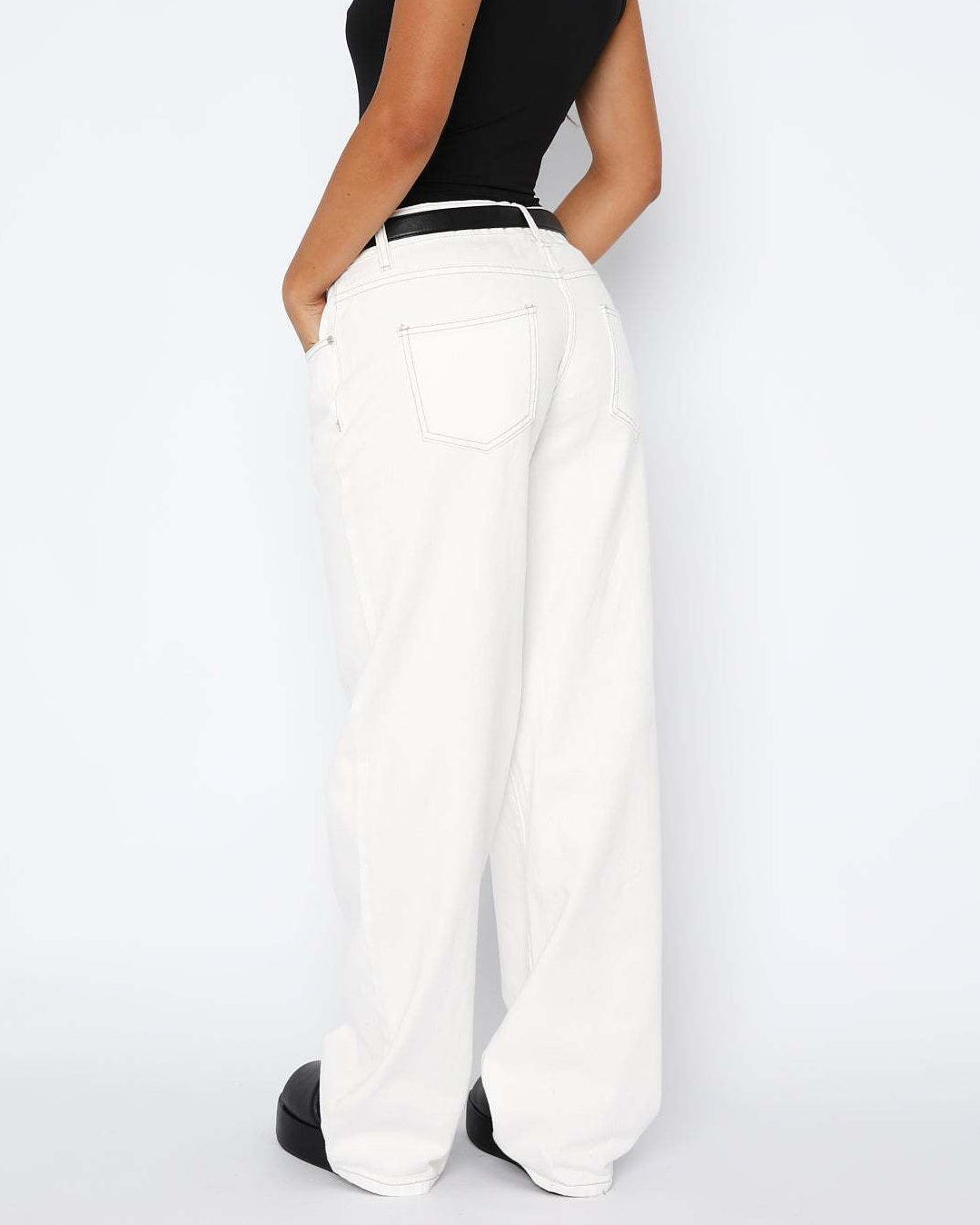 Loovay Fluvelle Wide Leg Jeans