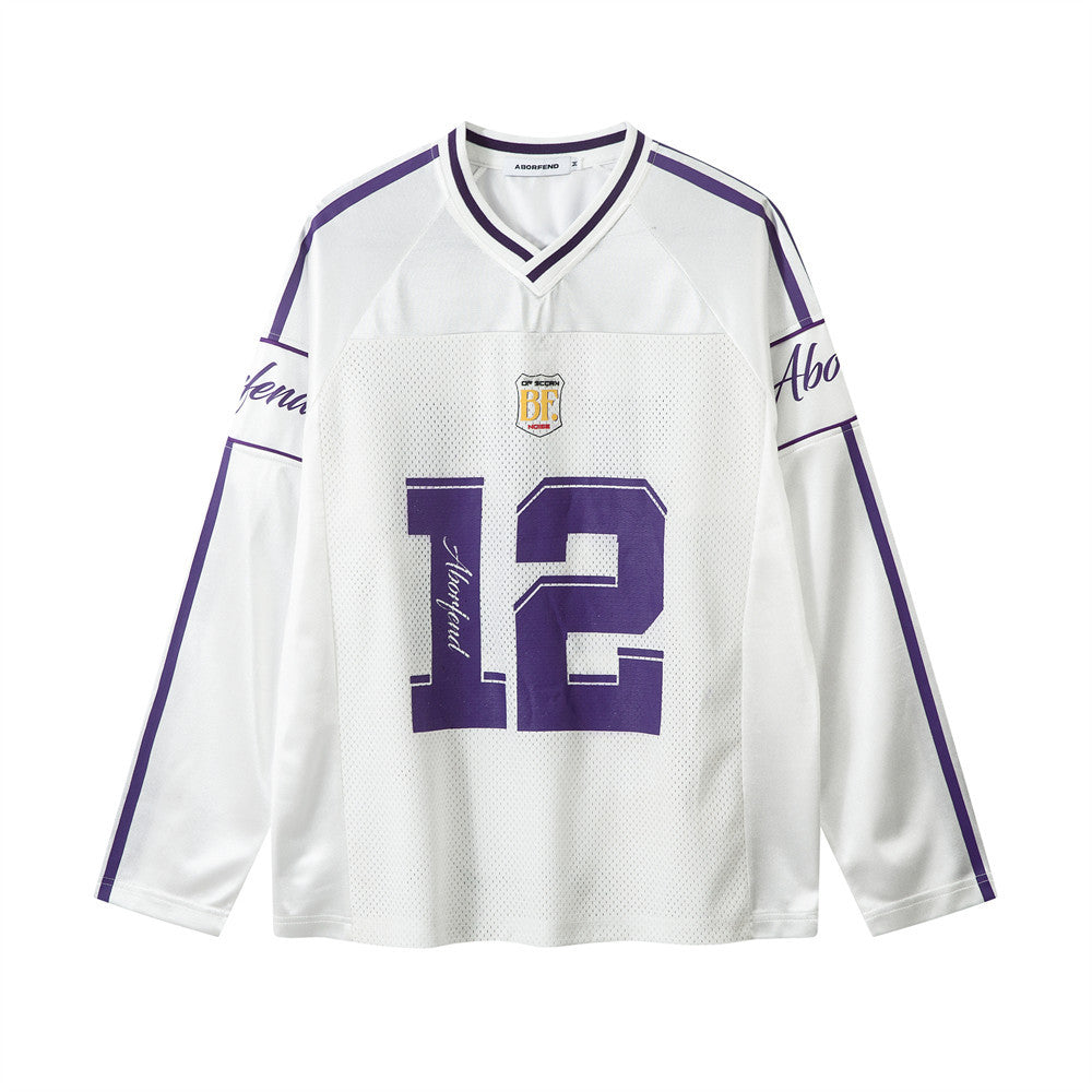 Loovay Virelle Top, Oversized Varsity Jersey