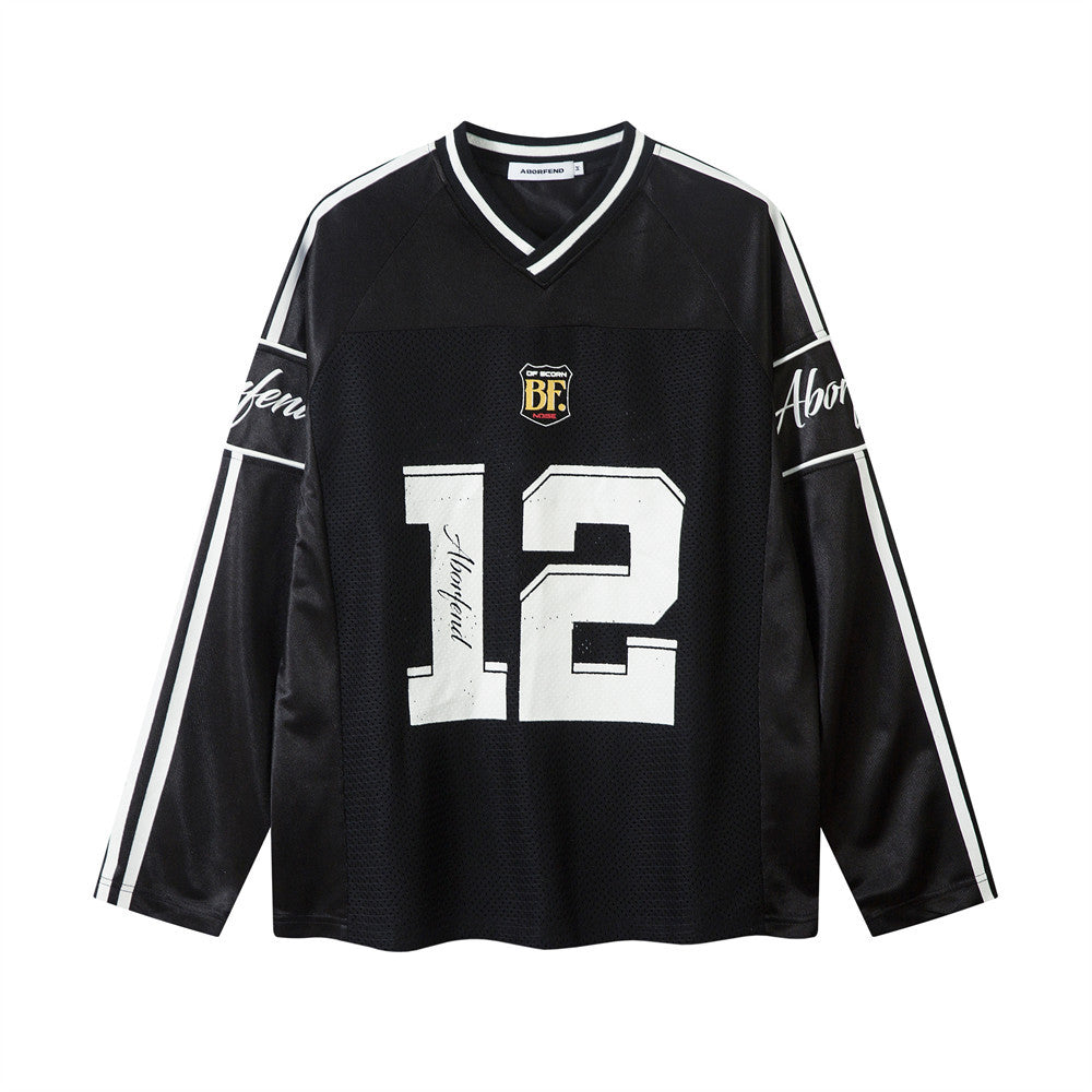 Loovay Virelle Top, Oversized Varsity Jersey