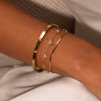 Loovay Floréa Armband, Bloem Bangle met Zirkonia