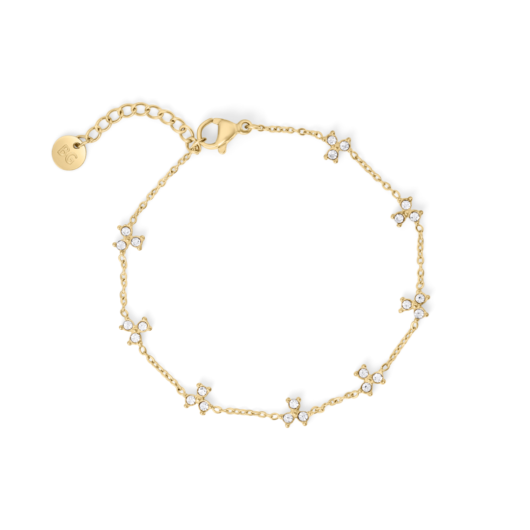 Loovay Floréa Armband, Bloem Bangle met Zirkonia