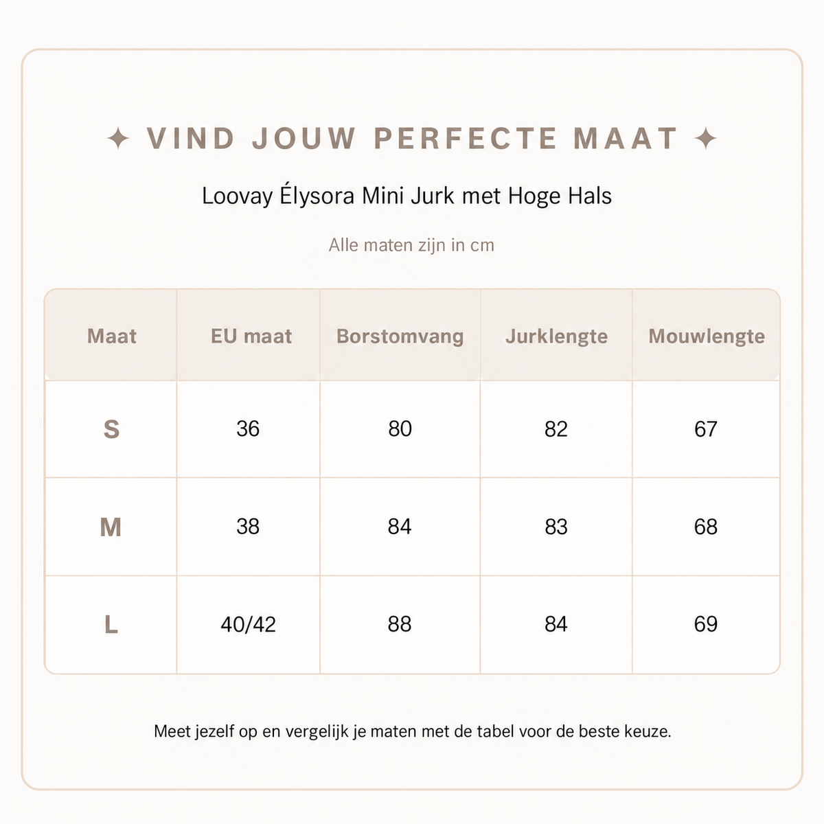 Loovay Élysora Mini Jurk met Hoge Hals