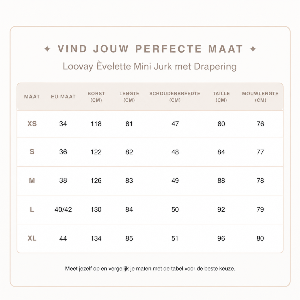 Loovay Èvelette Mini Jurk met Drapering