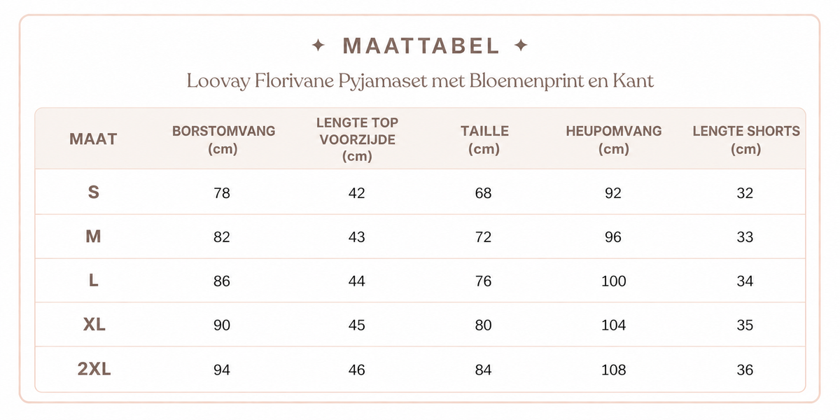 Loovay Florivane Pyjamaset met Bloemenprint en Kant
