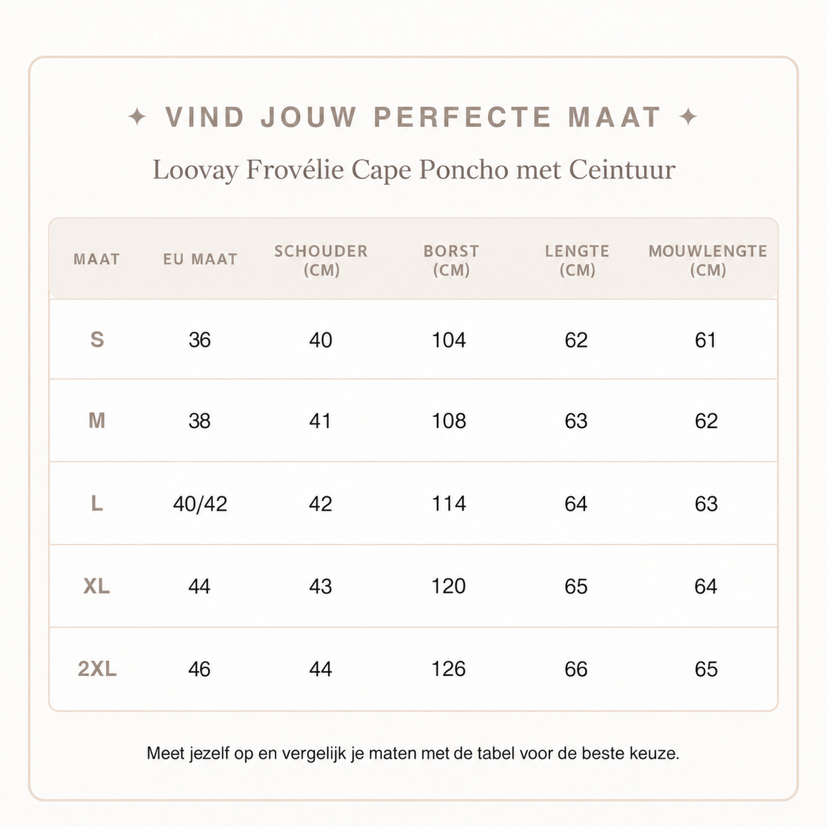 Loovay Frovélie Cape Poncho met Ceintuur