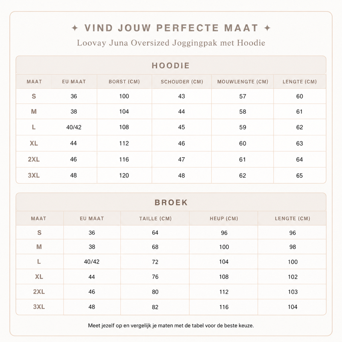 Loovay Juna Oversized Joggingpak met Hoodie