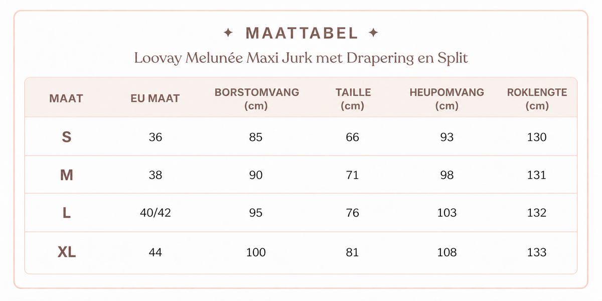 Loovay Melunée Maxi Jurk met Drapering en Split