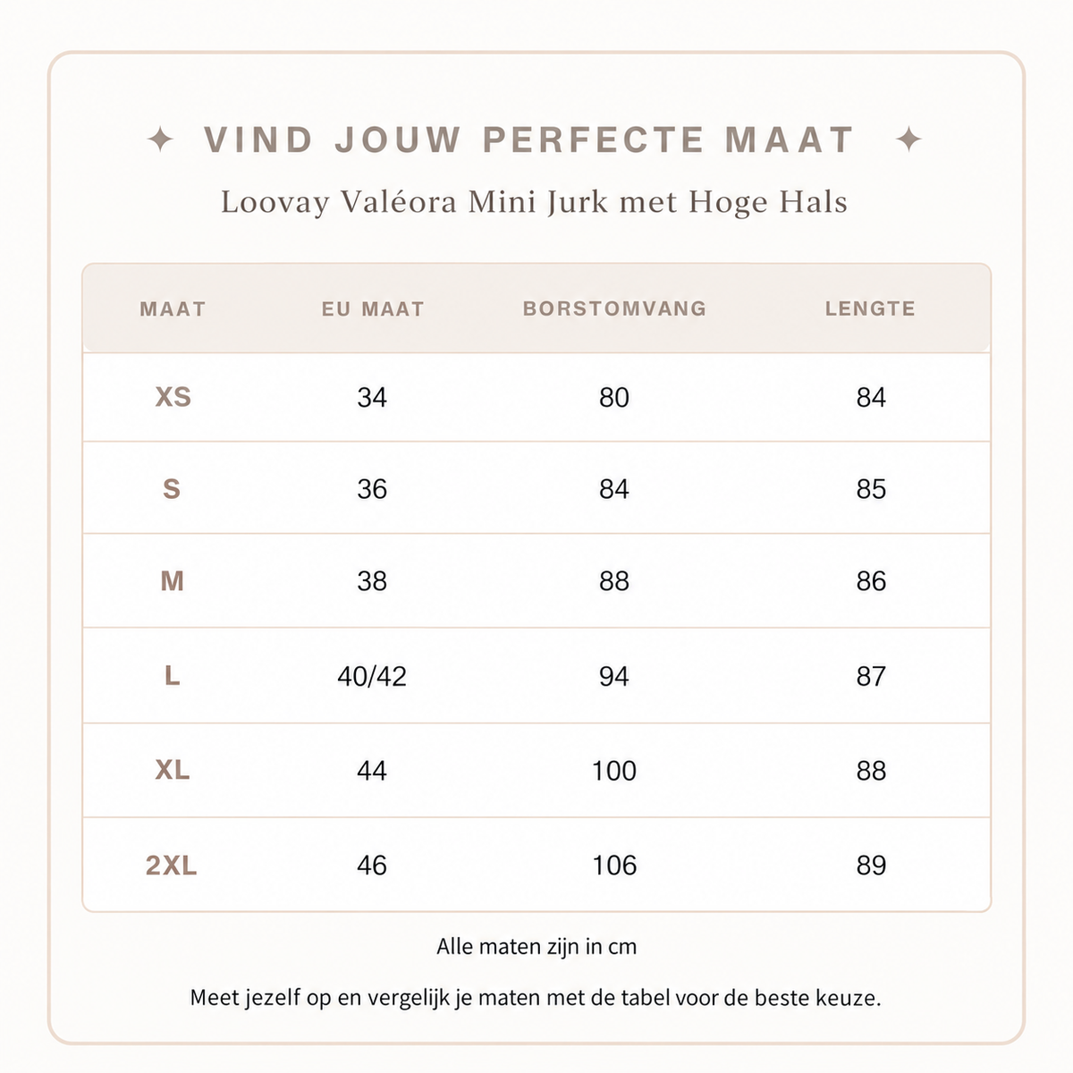 Loovay Valéora Mini Jurk met Hoge Hals