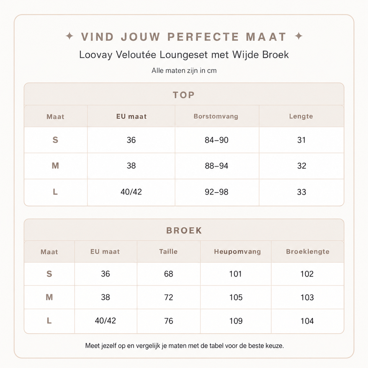 Loovay Veloutée Loungeset met Wijde Broek