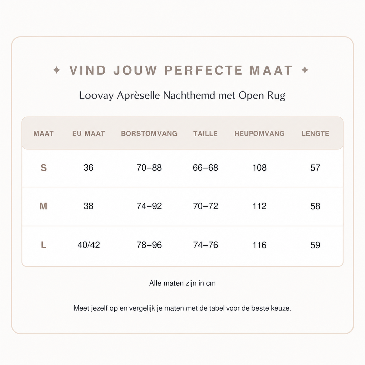 Loovay Aprèselle Nachthemd met Open Rug