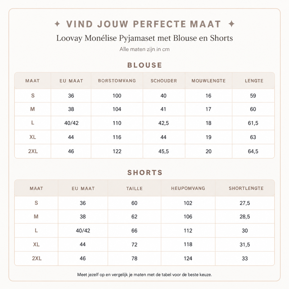 Loovay Monélise Pyjamaset met Blouse en Shorts