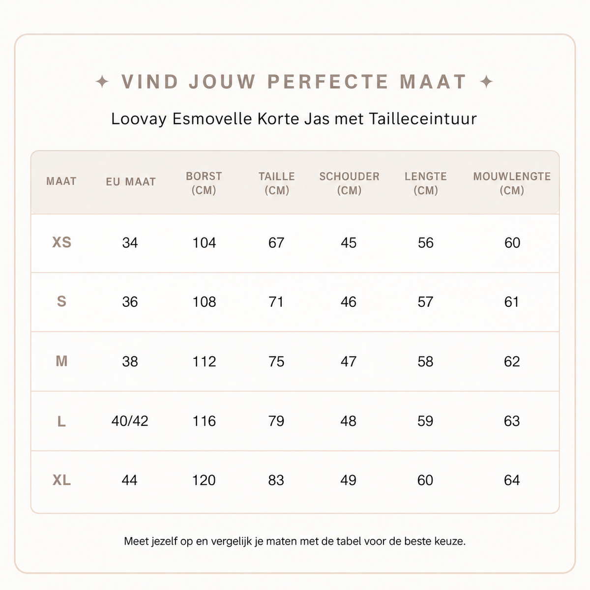 Loovay Esmovelle Korte Jas met Tailleceintuur
