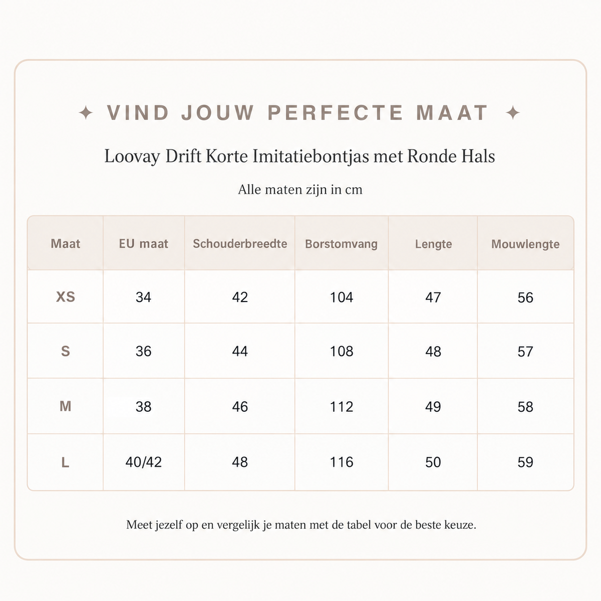 Loovay Drift, Korte Imitatiebontjas met Ronde Hals