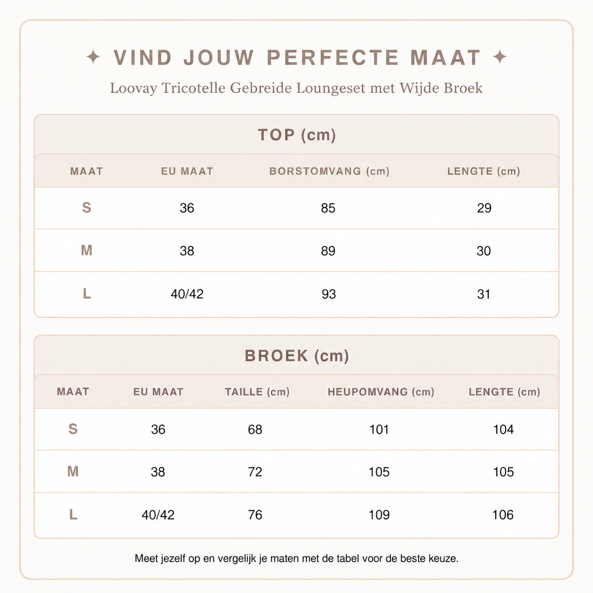 Loovay Tricotelle Gebreide Loungeset met Wijde Broek