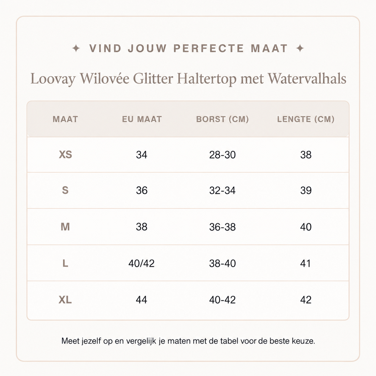 Loovay Wilovée Glitter Haltertop met Watervalhals