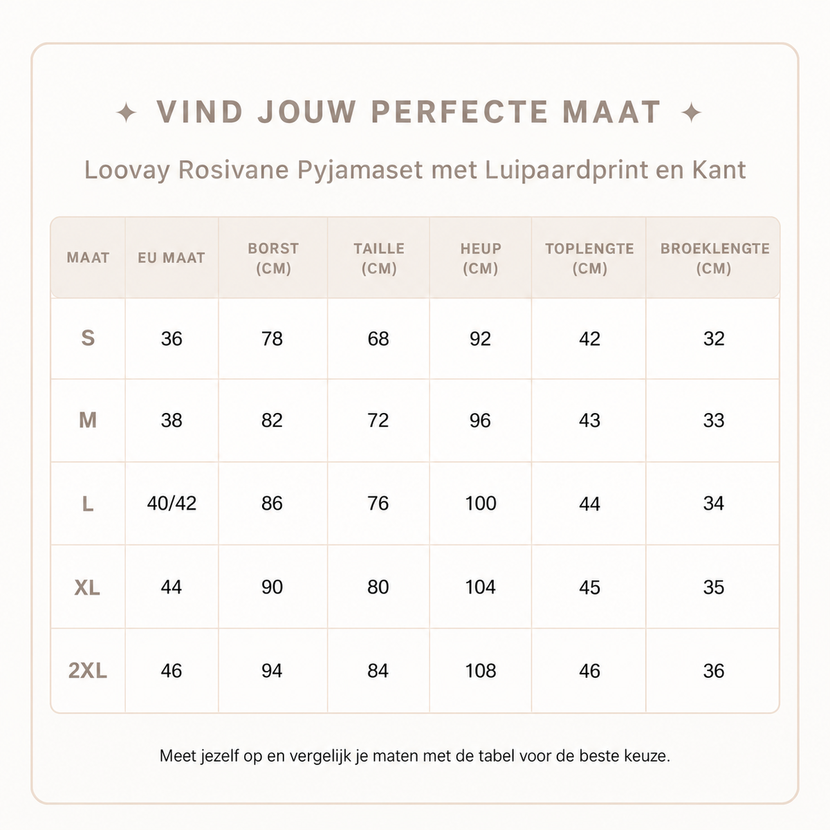 Loovay Rosivane Pyjamaset met Luipaardprint en Kant