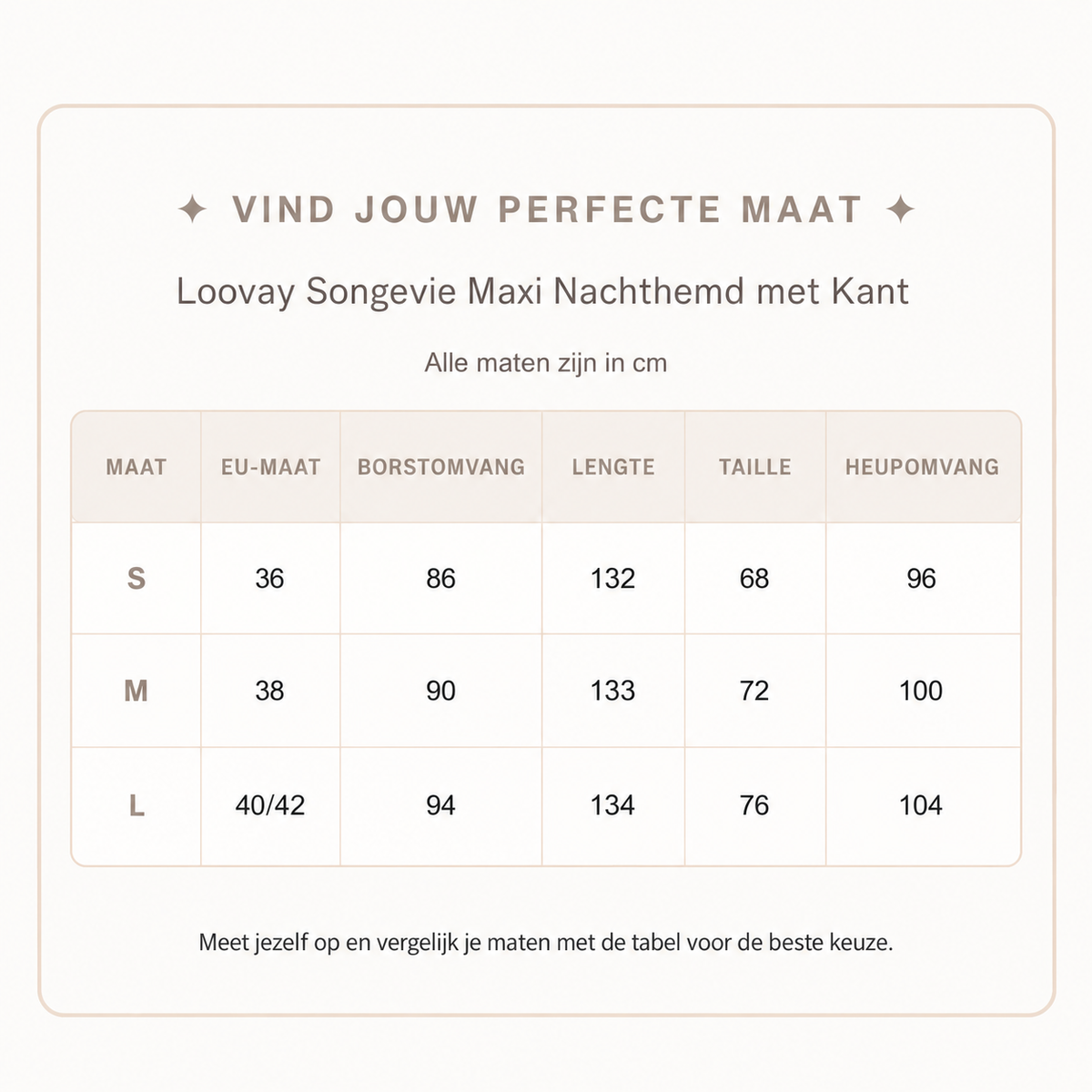 Loovay Songevie Maxi Nachthemd met Kant