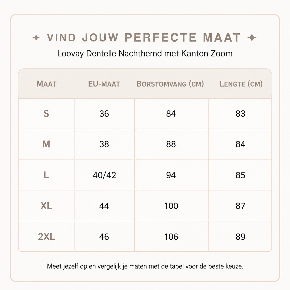 Loovay Dentelle Nachthemd met Kanten Zoom
