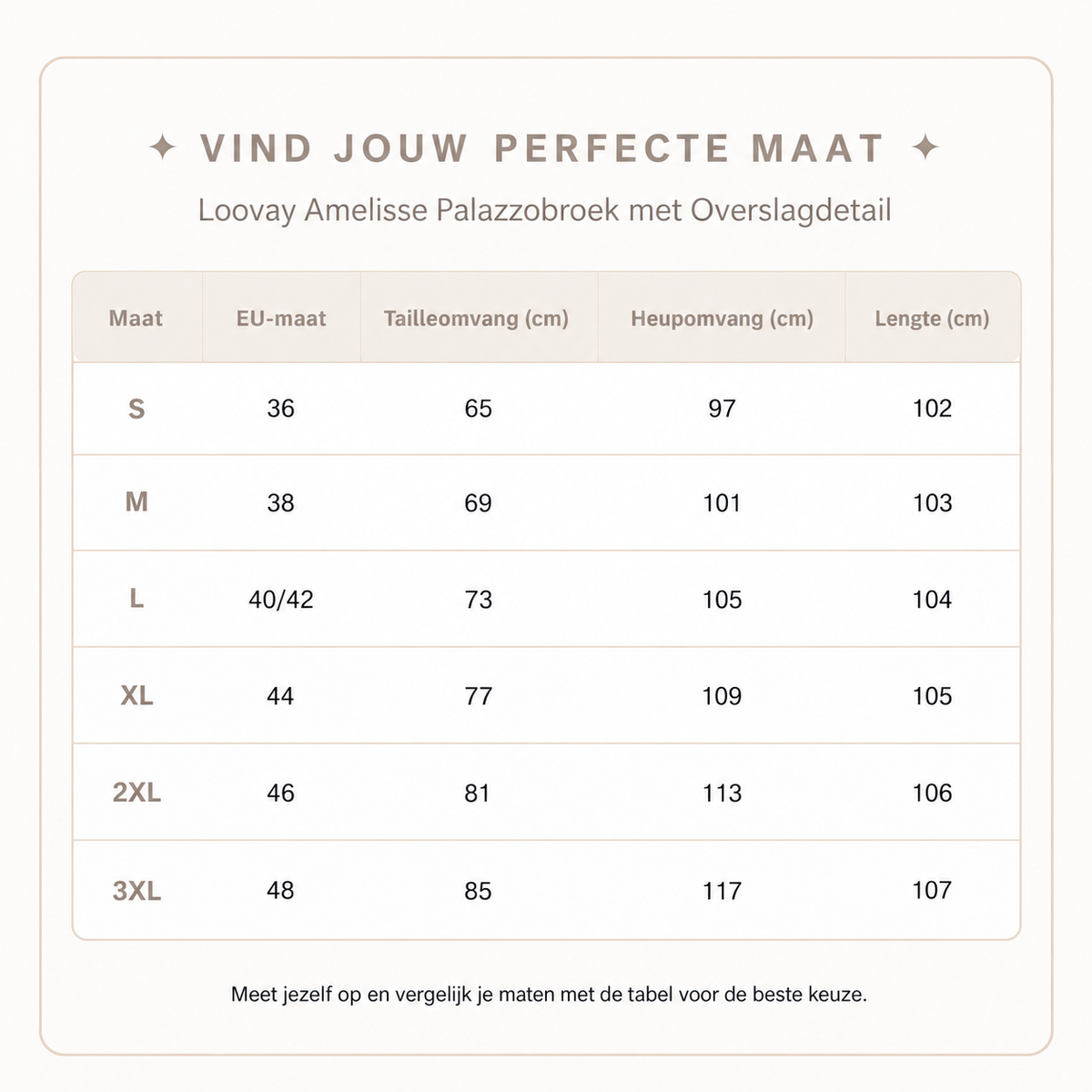 Loovay Amelisse Palazzobroek met Overslagdetail