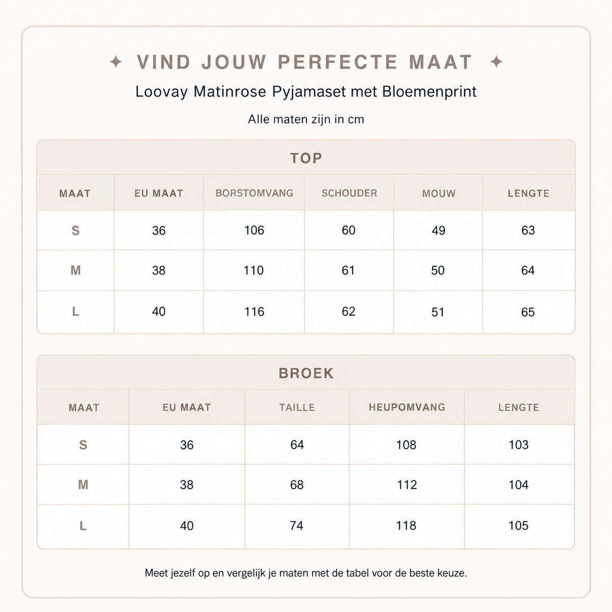 Loovay Matinrose Pyjamaset met Bloemenprint