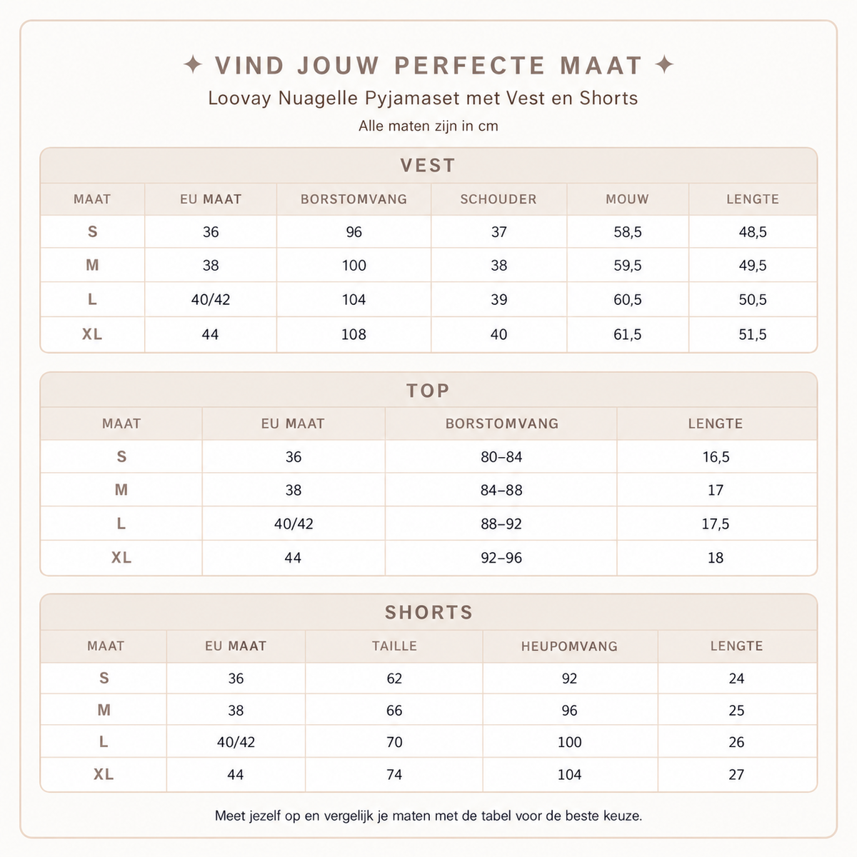 Loovay Nuagelle Pyjamaset met Vest en Shorts