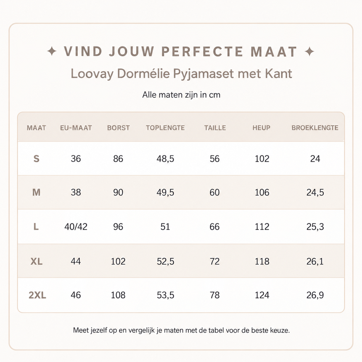 Loovay Dormélie Pyjamaset met Kant