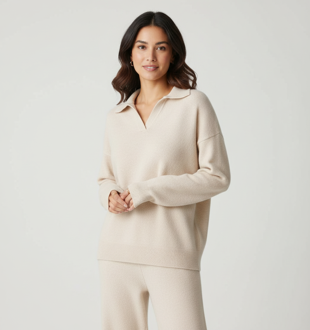 Loovay Clairmont Lounge Set met Kraag en Broek