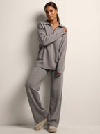 Loovay Clairmont Lounge Set met Kraag en Broek